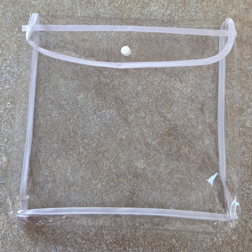 18 Clear PV Pouch/Bags With Snap Button Closure  9"long X 8"wide